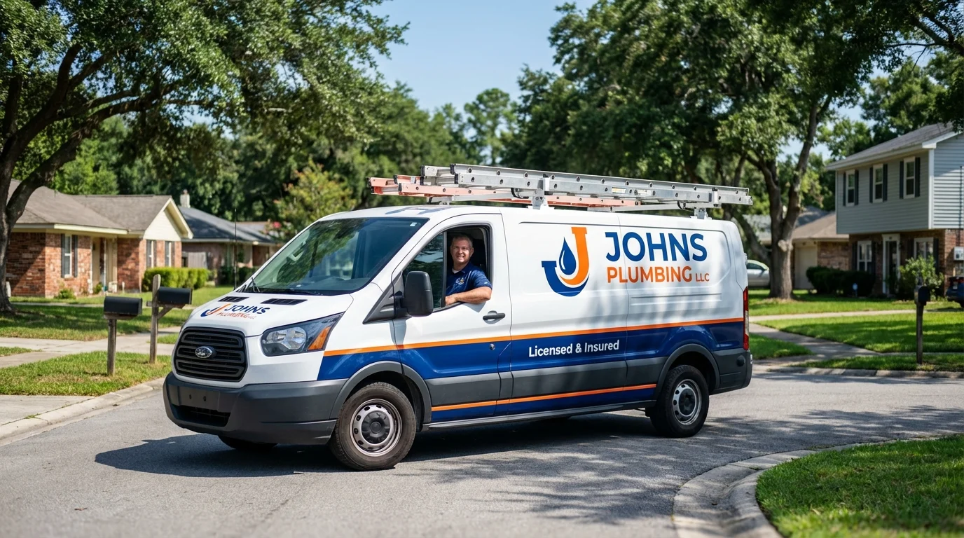 Johns Plumbing LLC service van in South Whitley, IN